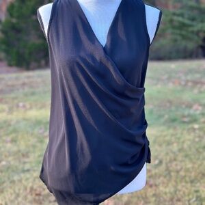 Bar III Sleeveless Drape Front Medium ~ Black